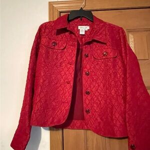 Coldwater Creek Red Quilted Jacket